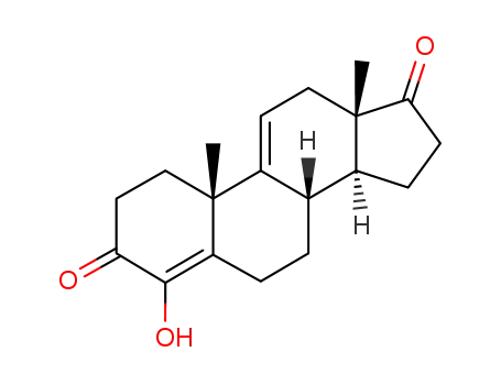 Molecular Structure of 88509-26-6 (4-hydroxyandrost-4,9<sup>(11)</sup>-diene-3,17-dione)