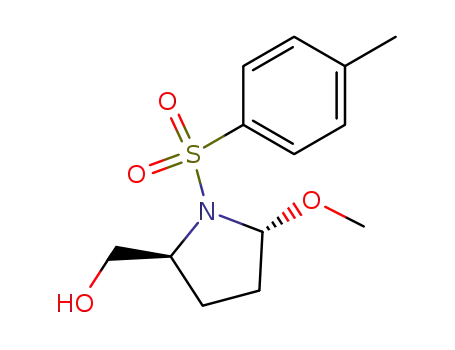 Molecular Structure of 143264-74-8 ([(2S,5R)-5-Methoxy-1-(toluene-4-sulfonyl)-pyrrolidin-2-yl]-methanol)
