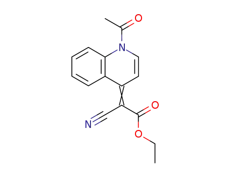 Molecular Structure of 114648-31-6 (Acetic acid, (1-acetyl-4(1H)-quinolinylidene)cyano-, ethyl ester)