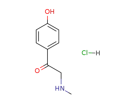 Molecular Structure of 67828-68-6 (1-(4-hydroxyphenyl)-2-(methylamino)ethan-1-one hydrochloride)