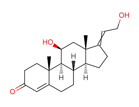 Molecular Structure of 3494-53-9 (11-beta,21-dihydroxypregna-4,17(20)-dien-3-one)