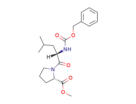 Molecular Structure of 49761-04-8 (L-Proline, 1-[N-[(phenylmethoxy)carbonyl]-L-leucyl]-, methyl ester)