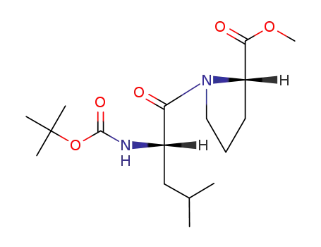 Molecular Structure of 68624-06-6 (L-Proline, N-[(1,1-dimethylethoxy)carbonyl]-L-leucyl-, methyl ester)
