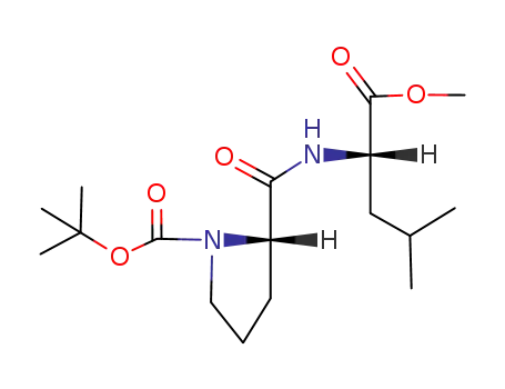 Molecular Structure of 15136-16-0 (L-Leucine, 1-[(1,1-dimethylethoxy)carbonyl]-L-prolyl-, methyl ester)