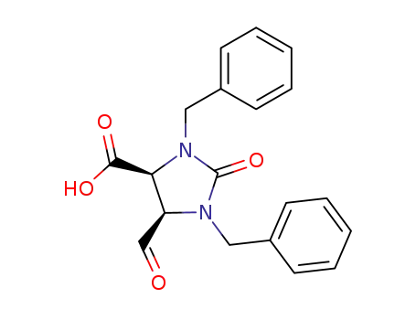 (+/-)-1,3-dibenzyl-5<i>c</i>-formyl-2-oxo-imidazolidine-4<i>r</i>-carboxylic acid