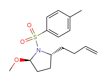 Molecular Structure of 143264-75-9 ((2R,5R)-2-But-3-enyl-5-methoxy-1-(toluene-4-sulfonyl)-pyrrolidine)