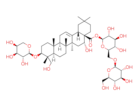 3β-[(α-L-arabinopyranosyl)oxy]-16α,23-dihydroxyolean-12-en-28-oic acid O-β-D-glucopyranosyl-(1->6)-β-D-glucopyranosyl ester