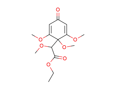 Molecular Structure of 29137-74-4 (Methoxy-(1,2,6-trimethoxy-4-oxo-cyclohexa-2,5-dienyl)-acetic acid ethyl ester)