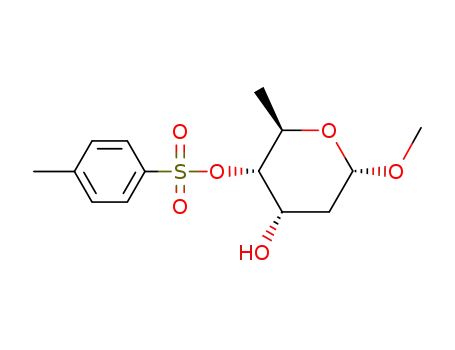 Molecular Structure of 107908-90-7 (methyl 2,6-dideoxy-4-O-p-tolylsulfonyl-α-D-ribo-hexapyranoside)