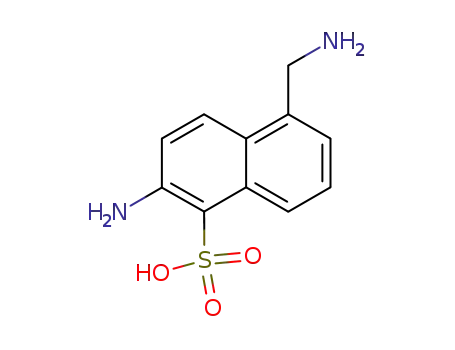 Molecular Structure of 52084-84-1 (2-amino-5-(aminomethyl)naphthalene-1-sulphonic acid)