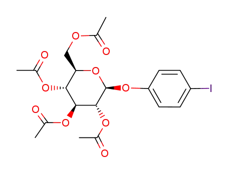 Molecular Structure of 669763-44-4 ((2R,3R,4S,5R,6S)-2-(acetoxymethyl)-6-(4-iodophenoxy)tetrahydro-2H-pyran-3,4,5-triyl triacetate)