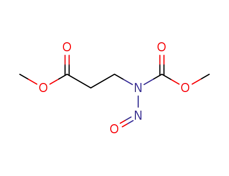 Molecular Structure of 89601-13-8 (3-(N-Nitroso-methoxycarbonylamino)-propionsaeure-methylester)