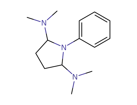 Molecular Structure of 100967-73-5 (<i>N</i><sup>2</sup>,<i>N</i><sup>2</sup>,<i>N</i><sup>5</sup>,<i>N</i><sup>5</sup>-tetramethyl-1-phenyl-pyrrolidine-2,5-diyldiamine)