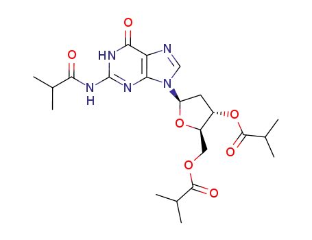 Molecular Structure of 82921-42-4 (2'-deoxy-N<sup>2</sup>-isobutyrylguanosine 3',5'-diisobutyrate)