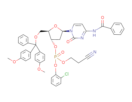 3-Cytidylic acid, N-benzoyl-5-O-(bis(4-methoxyphenyl)phenylmethyl)-2-deoxy-, 2-chlorophenyl 2-cyanoethyl ester