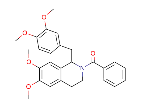 Molecular Structure of 97157-25-0 (2-Benzoyl-1-<(3,4-dimethoxyphenyl)methyl>-6,7-dimethoxy-1,2,3,4-tetrahydroisoquinoline)