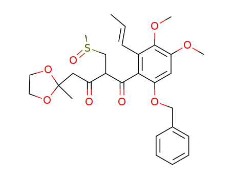 1,3-Butanedione,
1-[3,4-dimethoxy-6-(phenylmethoxy)-2-(1-propenyl)phenyl]-4-(2-methyl-
1,3-dioxolan-2-yl)-2-[(methylsulfinyl)methyl]-