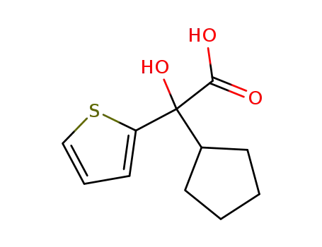 Molecular Structure of 3899-50-1 (alpha-cyclopentyl-alpha-2-thienylglycollic acid)