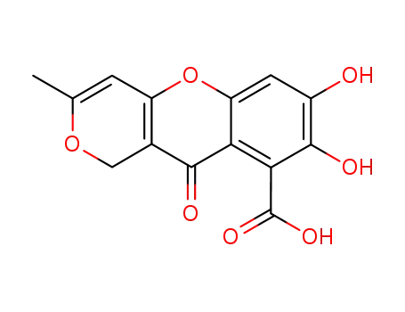1H,10H-Pyrano[4,3-b][1]benzopyran-9-carboxylic acid,
7,8-dihydroxy-3-methyl-10-oxo-