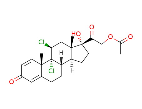 Pregna-1,4-diene-3,20-dione,21-(acetyloxy)-9,11-dichloro-17-hydroxy-, (11b)-