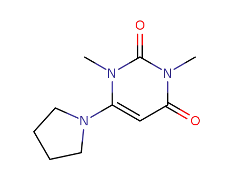 Molecular Structure of 74151-85-2 (N,N-dimethyl-6-pyrrolidino uracil)