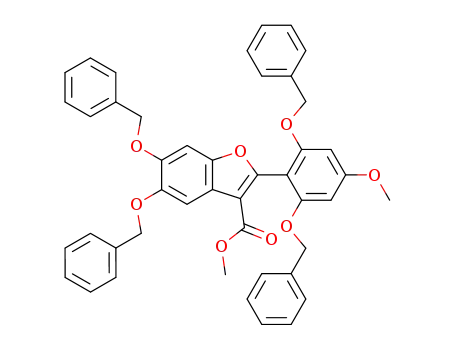 Molecular Structure of 344303-15-7 (5,6-bis-benzyloxy-2-(2,6-bis-benzyloxy-4-methoxy-phenyl)-benzofuran-3-carboxylic acid methyl ester)