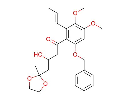 1-Butanone,
1-[3,4-dimethoxy-6-(phenylmethoxy)-2-(1-propenyl)phenyl]-3-hydroxy-4-(
2-methyl-1,3-dioxolan-2-yl)-