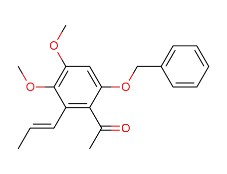 Molecular Structure of 95730-73-7 (Ethanone, 1-[3,4-dimethoxy-6-(phenylmethoxy)-2-(1-propenyl)phenyl]-)