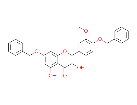 Molecular Structure of 78386-02-4 (7-(benzyloxy)-2-(4-(benzyloxy)-3-methoxyphenyl)- 3,5-dihydroxy-4H-chromen-4-one)