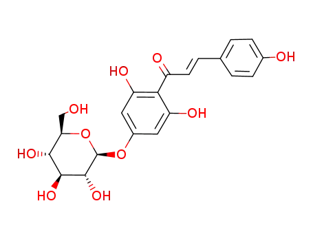Molecular Structure of 112294-87-8 (4,2',4',6'-tetrahydroxychalchone 4'-glucoside)