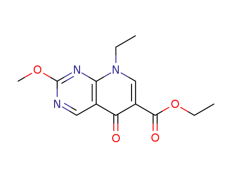Molecular Structure of 19572-10-2 (ethyl 8-ethyl-5,8-dihydro-2-methoxy-5-oxopyrido[2,3-d]pyrimidine-6-carboxylate)