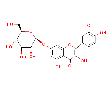 3,5-dihydroxy-2-(4-hydroxy-3-methoxy-phenyl)-7-[(2S,3R,4S,5R,6R)-3,4,5-trihydroxy-6-(hydroxymethyl)oxan-2-yl]oxy-chromen-4-one