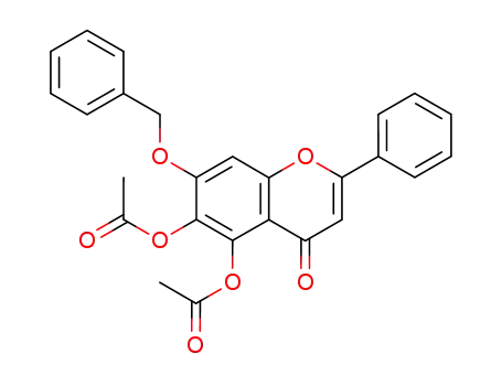 Molecular Structure of 67047-06-7 (7-(benzyloxy)-4-oxo-2-phenyl-4H-1-benzopyran-5,6-diyl diacetate)