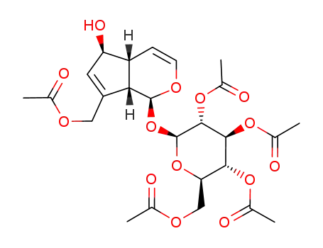 Acetic acid (1S,4aR,5S,7aS)-5-hydroxy-1-((2S,3R,4S,5R,6R)-3,4,5-triacetoxy-6-acetoxymethyl-tetrahydro-pyran-2-yloxy)-1,4a,5,7a-tetrahydro-cyclopenta[c]pyran-7-ylmethyl ester
