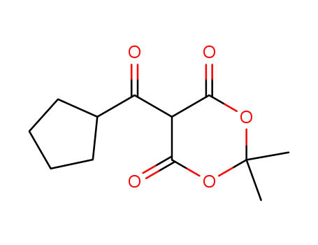 Molecular Structure of 134302-12-8 (5-(cyclopentanecarbonyl)2,2-dimethyl-1,3-dioxane-4,6-dione)