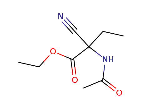 Molecular Structure of 20850-31-1 (2-acetylamino-2-cyano-butyric acid ethyl ester)