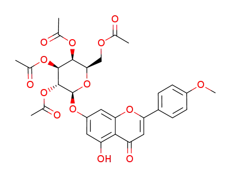 Molecular Structure of 80443-10-3 (5-hydroxy-4'-methoxyflavone 7-O-β-D-galactopyranoside tetraacetate)