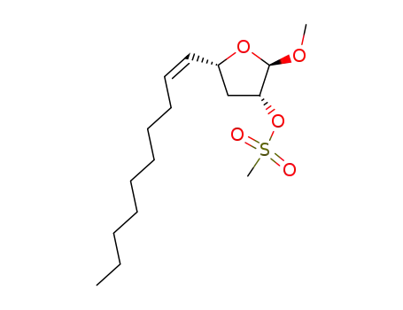 Molecular Structure of 173464-14-7 (Methyl 3,5,6-trideoxy-2-O-methanesulfonyl-α-L-threo-tetradec-5-(Z)-eno-furanoside)