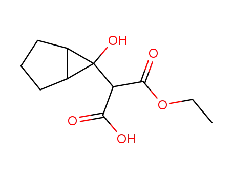 Molecular Structure of 71911-64-3 (6-<carboxy(ethoxycarbonyl)methyl>bicyclo<3.1.0>hexan-6-ol)