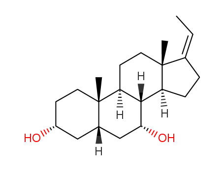 Molecular Structure of 85198-67-0 ((Z)-(3α,5β,7α)-pregn-17(20)-ene-3,7-diol)