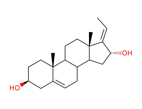 Molecular Structure of 3347-58-8 (5,17(20)-E-pregnadiene-3β,16α-diol)