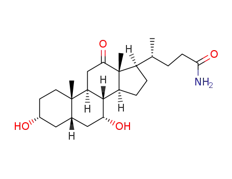 Molecular Structure of 176108-12-6 (3α,7α-dihydroxy-12-oxo-5β-cholan-24-amide)