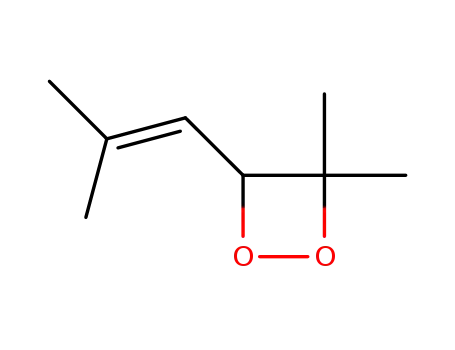 Molecular Structure of 41906-81-4 (1,2-Dioxetane, 3,3-dimethyl-4-(2-methyl-1-propenyl)-)