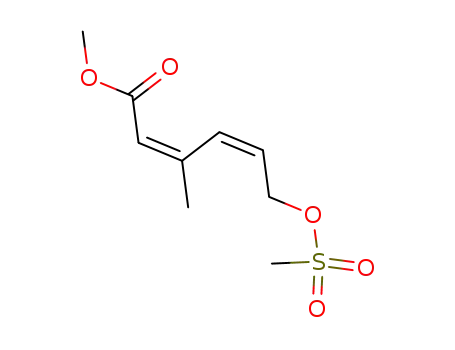 Molecular Structure of 80288-20-6 ((2Z,4Z)-6-Methanesulfonyloxy-3-methyl-hexa-2,4-dienoic acid methyl ester)
