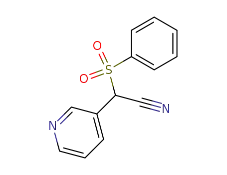 Molecular Structure of 117504-09-3 (α-Phenylsulfonyl-3-pyridineacetonitrile)