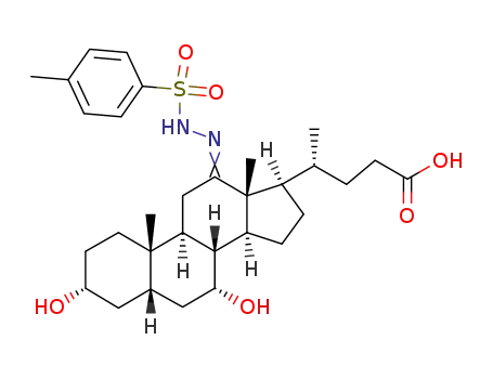 Molecular Structure of 79580-95-3 (3α,7α-dihydroxy-12-oxocholanic acid tosylhydrazone)