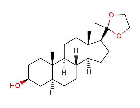 Molecular Structure of 18125-29-6 (5b-Pregnan-20-one, 3b-hydroxy-, cyclic ethylene acetal(7CI,8CI))