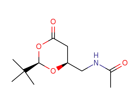 Molecular Structure of 116332-79-7 (N-(<(2R,4S)-2-(tert-butyl)-6-oxo-1,3-dioxan-4-yl>methyl)acetamide)