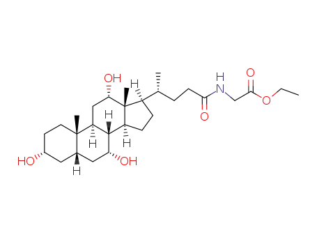 Molecular Structure of 94006-05-0 (ethyl N-[(3alpha,7alpha,12alpha)-3,7,12-trihydroxy-24-oxocholan-24-yl]aminoacetate)