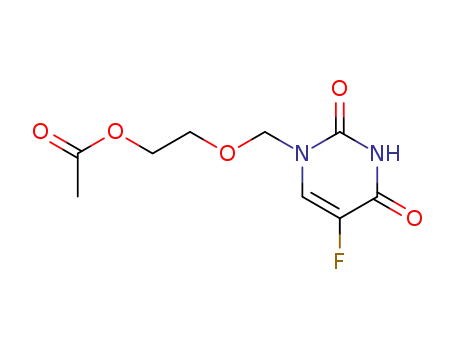 Molecular Structure of 77474-49-8 (1-[(2'-ACETOXYETHOXY)METHYL]-5-FLUOROURACIL)